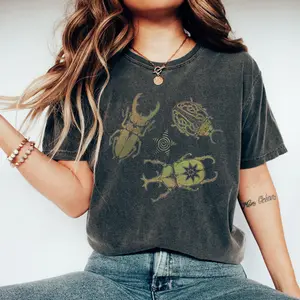 Allomyrina Dichotoma T-Shirt, Japanese Rhinoceros Beetle Shirt, Insect Lover Tee, Retro Entomology Graphic T-Shirt, Nature Bug Collector Shirt