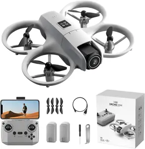 Drone with HD Camera, 360° Rolling One-Key Takeoff/Landing, Headless Mode Remote Control Lightweight Under 249g Drones with 2 Batteries RC Quadcopter Mini Aircraft Gifts, Spring