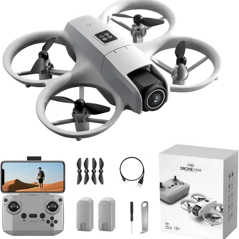 Deerc Mini RC Quadcopter Drone with HD 180° Camera - Cool Gadgets for Content Creators, 360° Rolling, 1-Key Takeoff/Landing, Headless Mode, Adjustable, Under 249g Lightweight, 2 Batteries, SD Card Compatible, Gesture Control, Calibration, Teen Gift