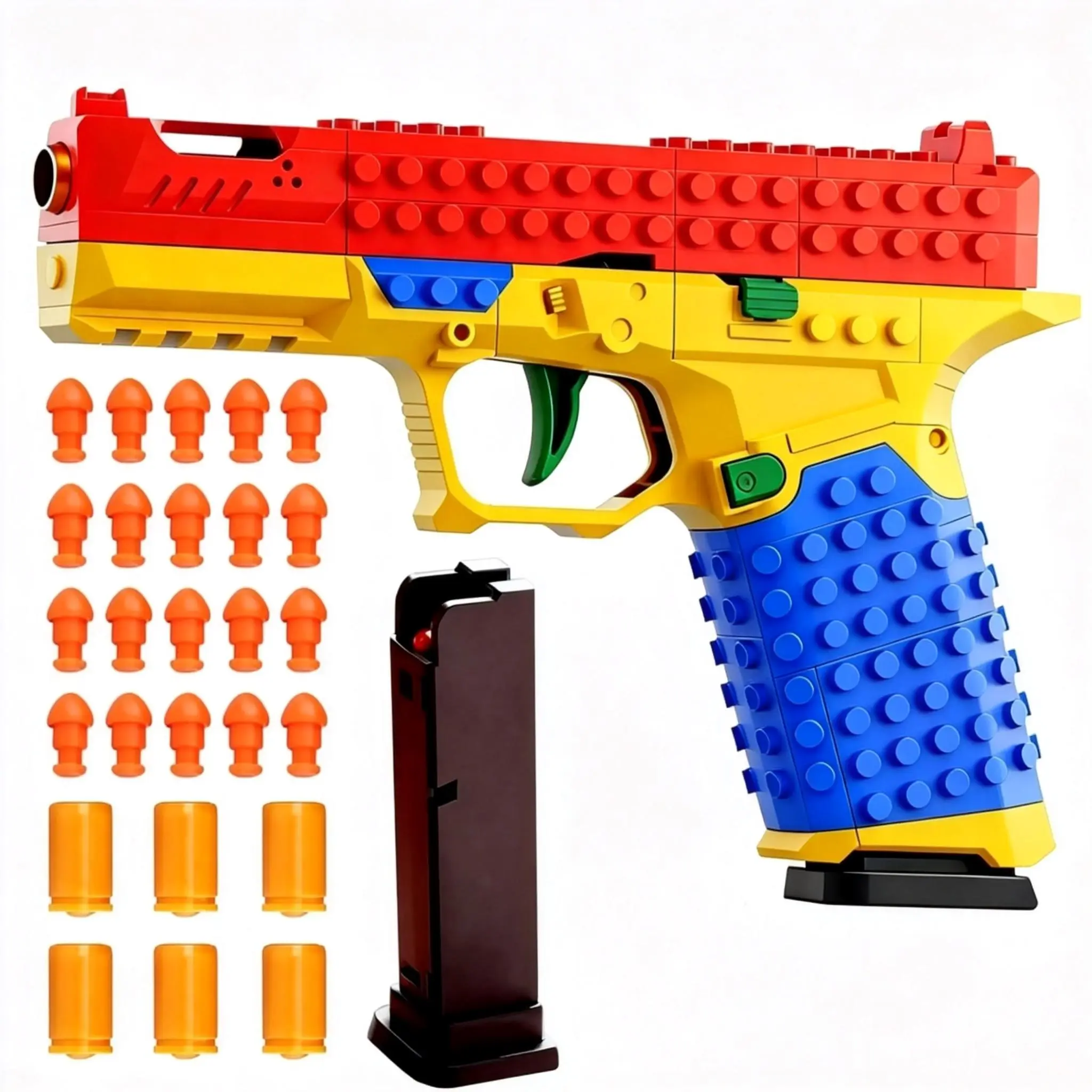 Tactical DIY Building Block Handle Set - Multiplayer Strategy Collaborative Toy Shooting Game for Outdoor Team Activities & Festival Gift Essential