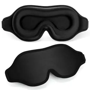Blackout Eye Mask for Sleeping, 3D Contoured Cup No Pressure Sleep Mask with Adjustable Strap, Ultra-Thin Sides Breathable Lightweight Soft Eye Cover for Men Women Home Travel Airplane Party