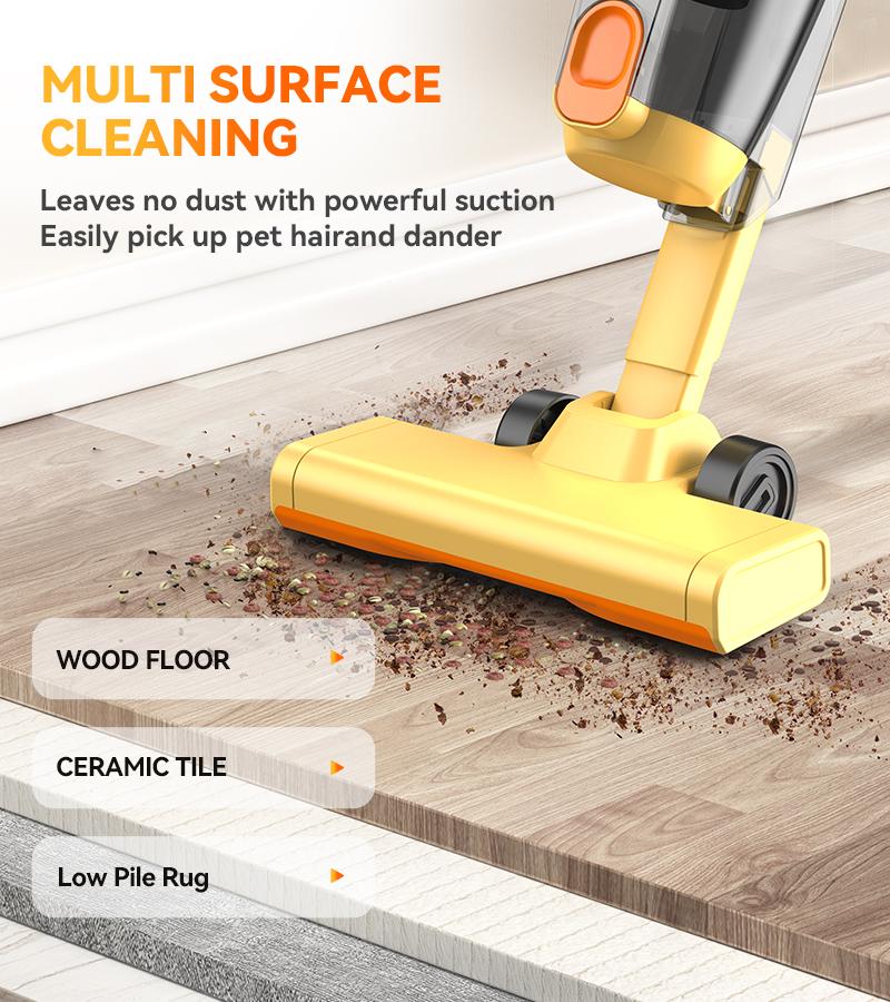 INSE R6X Corded Stick Vacuum, 15KPa Suction with 600W Motor, Ultra-Lightweight Bagless Upright Vacuum with Handheld for Home Hard Floor Carpet Pet Hair Car Cleaning home cleaning tools home appliances Yellow