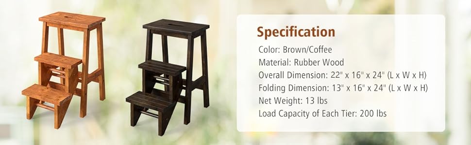 【Costway】3 Tier Folding Step Stool/Ladder Chair, 24"/30"/35" 3-in-1 Wood Foot Stool Display Storage Shelf Flower Rack for Home, Kitchen, Library 【Costway】3 Tier Folding Step Stool/Ladder Chair, 24"/30"/35" 3-in-1 Wood Foot Stool Display Storage Shelf Flower Rack for Home, Kitchen, Library