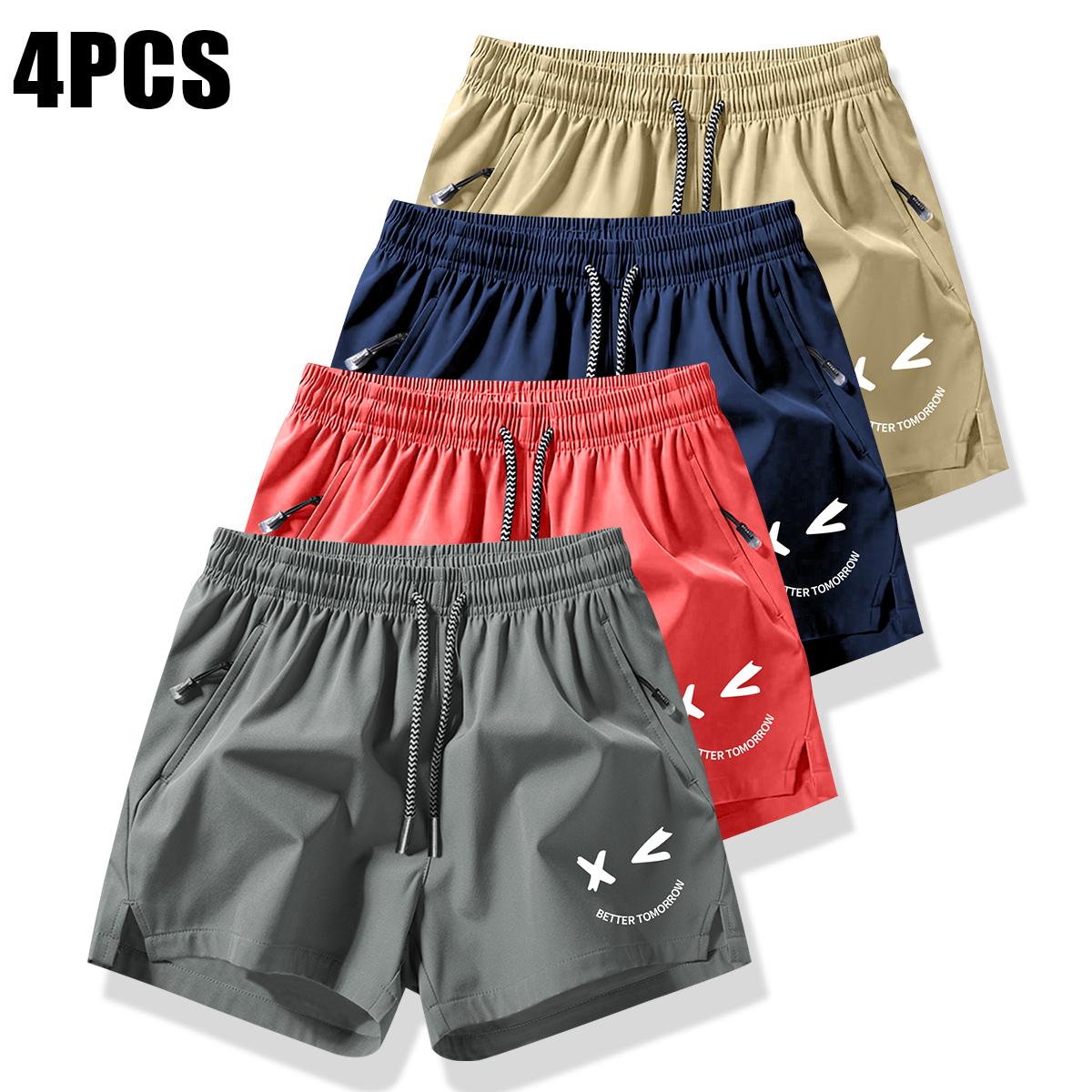 Men's shorts with drawstring waistband, made from lightweight polyester fabric, featuring pockets, perfect for beach or outdoor activities, everyday wear shorts | Drawstring Waist Shorts | Lightweight Shorts