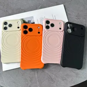 MagSafe Ripple Pattern Silicone Case for iPhone 17/16/15/14/13, Shockproof Anti-Fingerprint Protective Cover with Multiple Colors