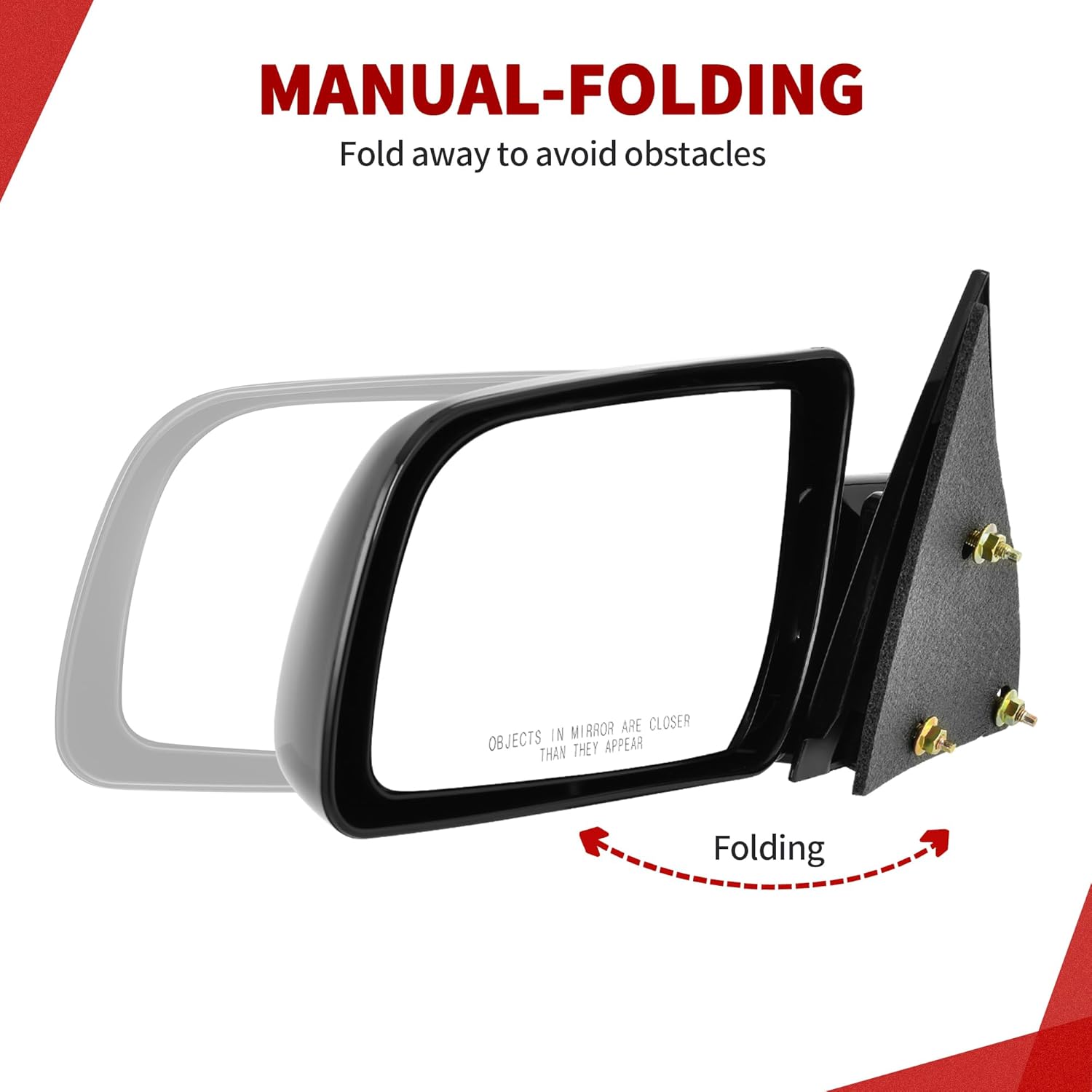 YITAMOTOR Right/Left Passenger Side Mirror Compatible with GMC 1988-1999 C/K 1500 2500 3500,1992-1999 Suburban 1500 2500, 1995-2000 Tahoe, Tow Mirror with Power Adjustment Manual Folding