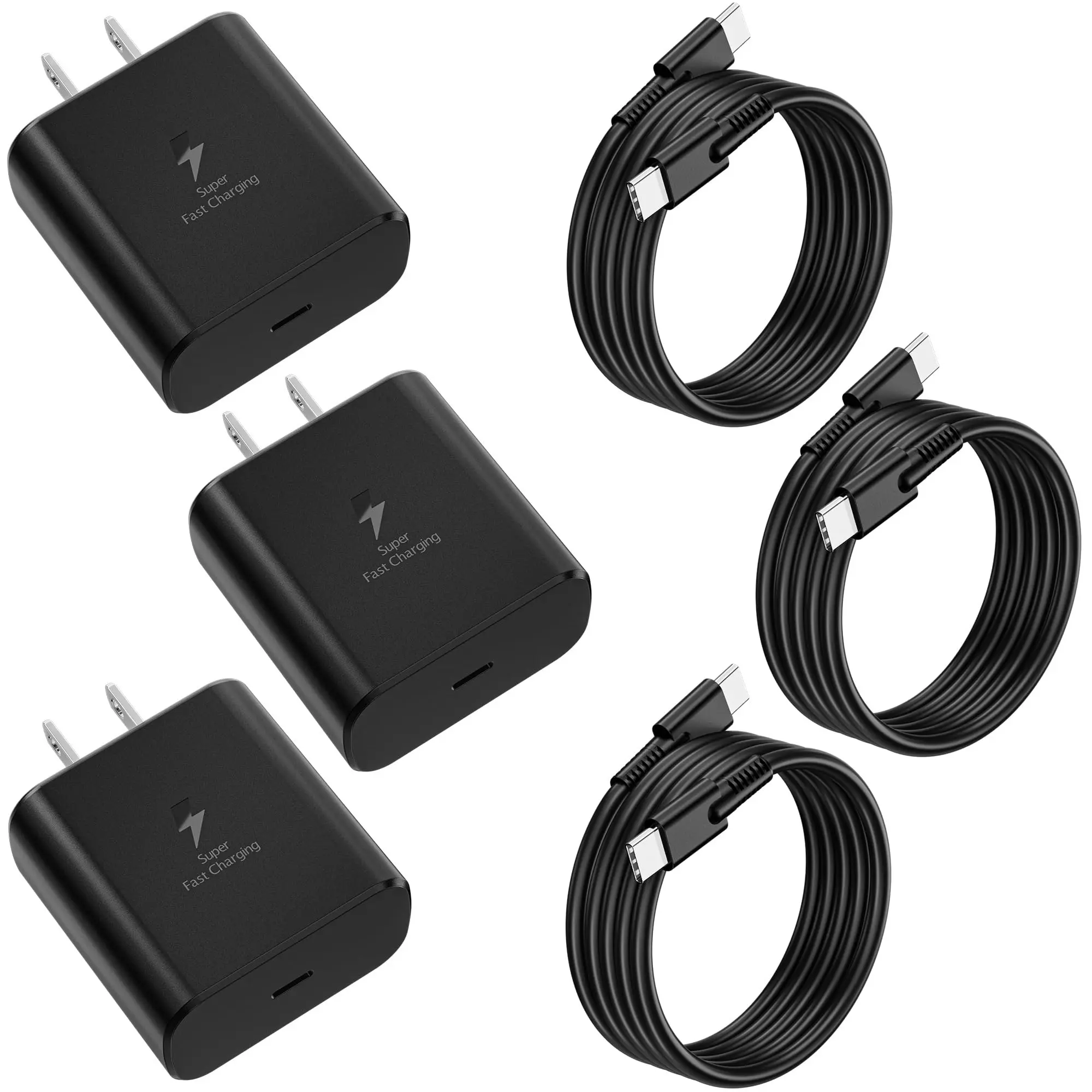 3Pack USB C Charger for Samsung Galaxy S24 Ultra, Smartphone, Super Quite Fast Charging Type C Block with 6FT C to C Cord for Samsung Galaxy Tab S9 S8 S23 Ultra S22 Ultra S23 S22 S21 Note 10 Plus 20