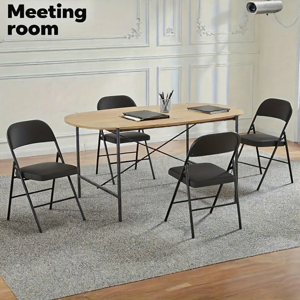 2/4/6/8/10pcs Folding Chairs, Conference Room Folding Chairs, Reception Room Chairs, Sturdy Metal Frame, High-Density Padding, PU Leather - Suitable for Conference Rooms, Gatherings, and Use as Dining Chairs