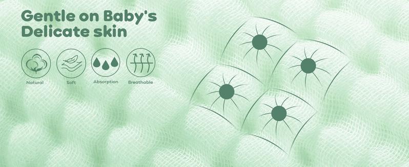 Yoofoss Muslin Washcloths 100% Cotton Face Towels 12/10/6 Packs Wash Cloths set 12x12in Soft and Absorbent