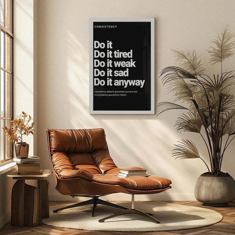 Motivational Canvas Wall Art - "Take Action" Perseverance Poster, Black Background White Text,Suitable For Home, Office, Gym Or Workspace Decor, Wall Art Poster, Perfect Room Decoration