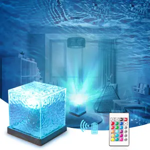 Aurora Borealis Lamp, 16-Color Cube Lamp & App Remote, aurora borealis lamp shower，3D Holographic Water Ripple Romantic Ambient Lighting