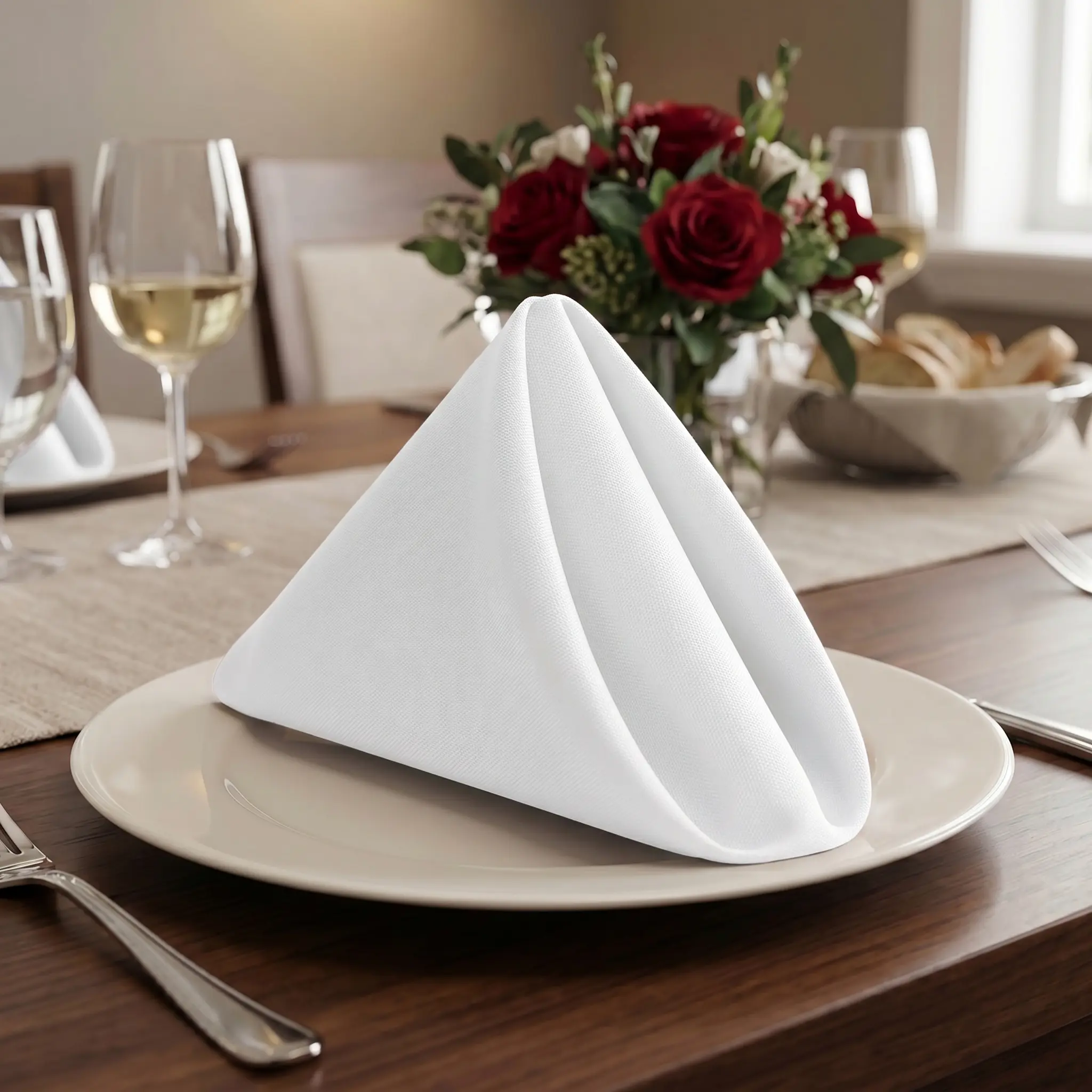 Utopia Home 24-Pack Square Cloth Dinner Napkins - 20in x 20in, 100% Polyester, Hemmed Edges, Non-Transparent, Machine-Washable Reusable Tableware for Everyday Dining Kitchen Linens, Napkins Everyday, Cloth Napkins