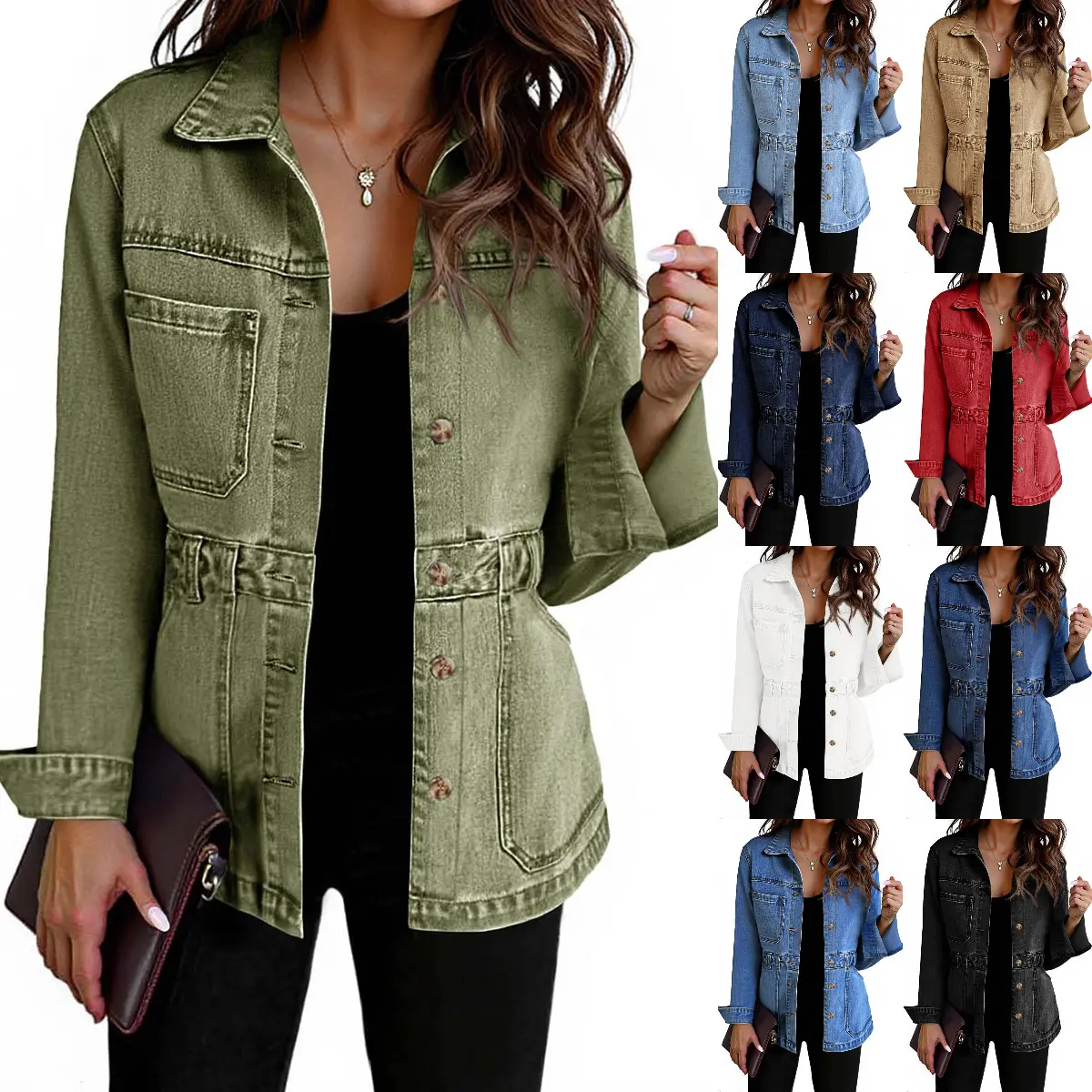 LAICIGO Womens Oversized Denim Jacket Distressed Button Down Boyfriend Jean Jackets 2025 Trendy Shacket