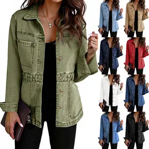 LAICIGO Womens Oversized Denim Jacket Distressed Button Down Boyfriend Jean Jackets 2025 Trendy Shacket