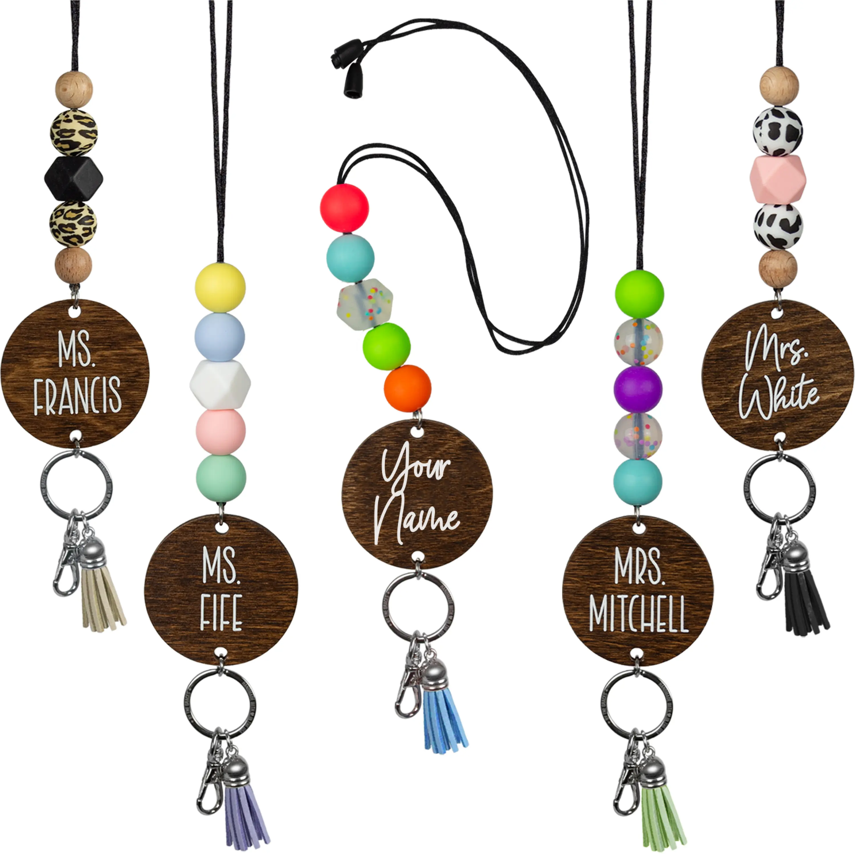 By the Graces Handmade Personalized Teacher Lanyard for Name Badges and Keys | Durable Beaded Lanyard with Breakaway Clasp | Cute Lanyard