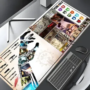 Zombies Gamer Setup Must Have Large Gaming Desk Mat,  Aesthetic Desktop Decoration Pad, Washable Rubber Pad Non-Slip Lock Edge Multi-Size Desk Mat For Home Office, Desktop Accessory Gift for Friends, Desk  Poccessories