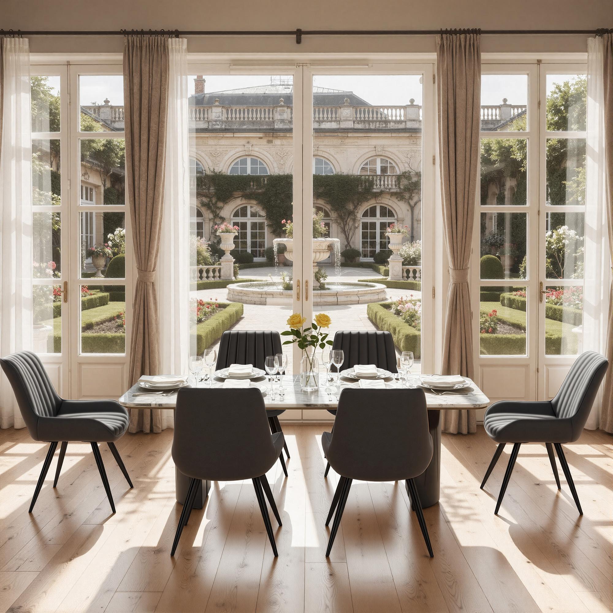 Modern Dining Chairs Set of 4, Comfy Dining Room Chairs with Thick Cushions, Upholstered Fabric Kitchen Side Chairs with Metal Legs, springtok