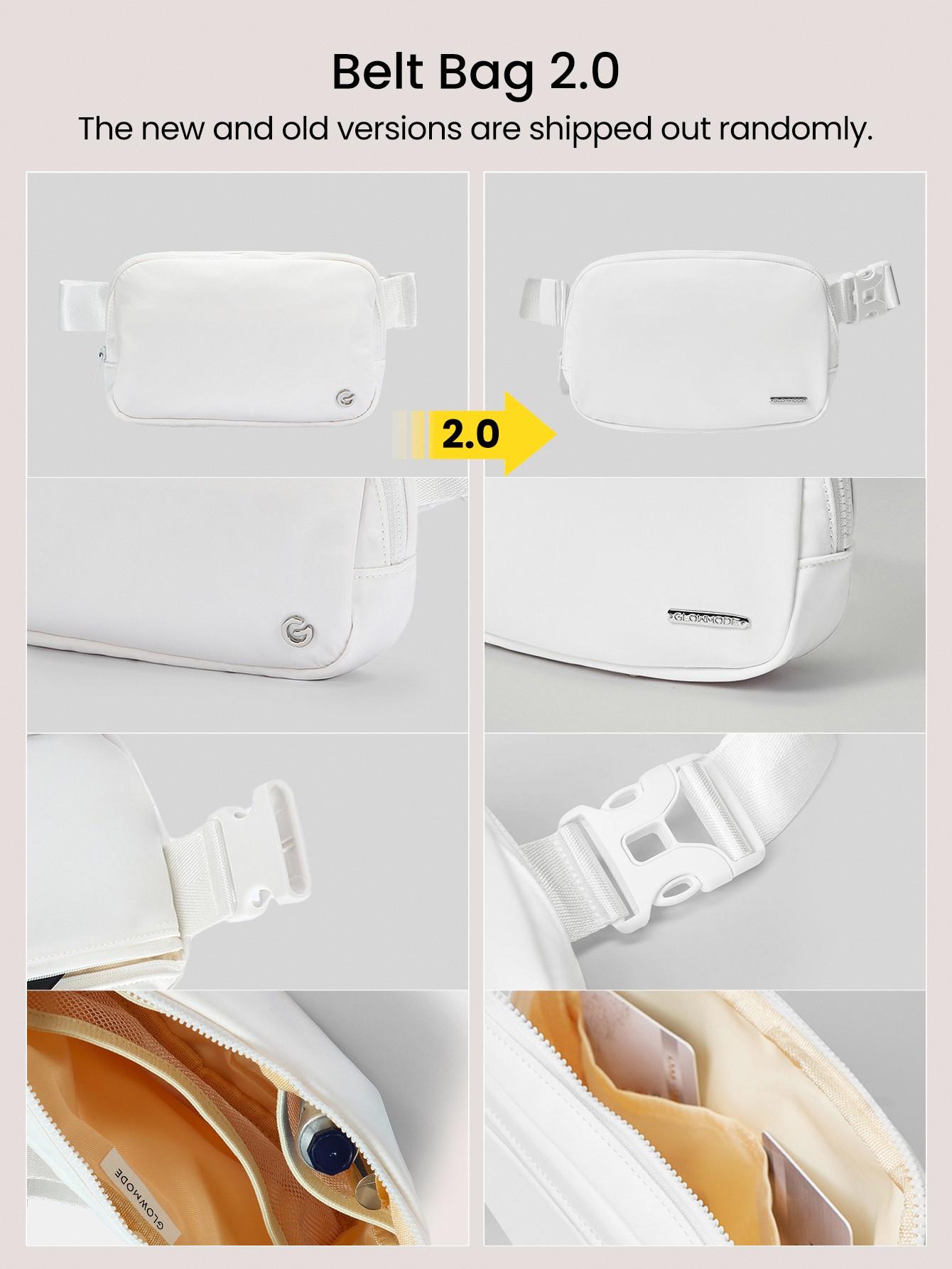 GLOWMODE 1L Zipper Everywhere Belt Bag Water Repellent Waist Crossbody Bags With Adjustable Strap