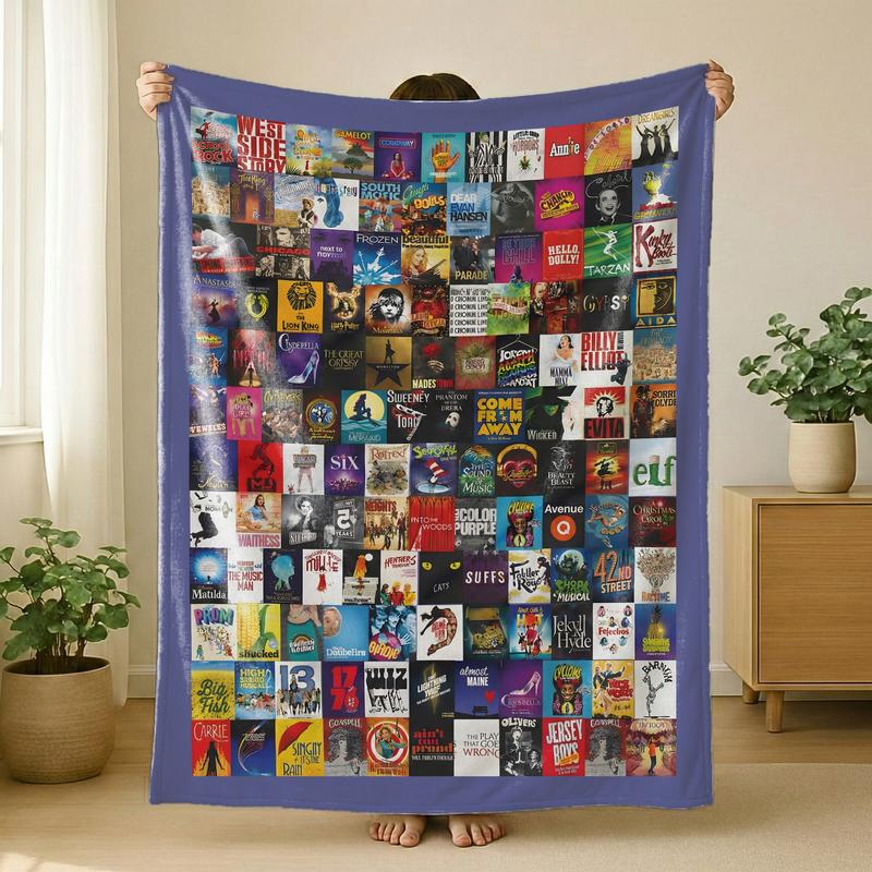 Theater Blanket, Broadway Playbills, Musical Blanket, Threadter Fan Gift