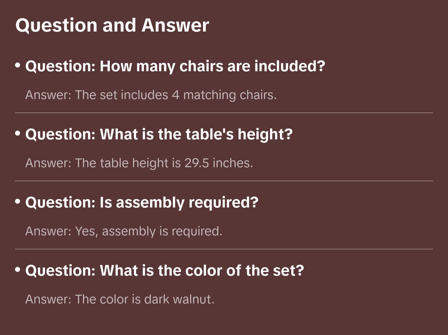 Charming 5 Piece Dining Table Set Modern Counter Height Dining Table and Chairs Set Dark Walnut