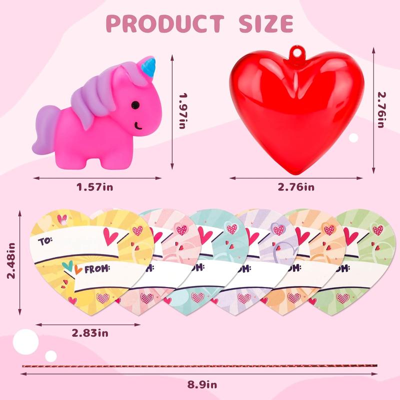 30 Pack Kawaii Mochi Squishy Party Favors – Valentine’s Day Mochi Squishy Gift Set with Cards, Heart Case Squishies for Kids Valentine Day Gift Exchange, Classroom Prizes & Party Favors