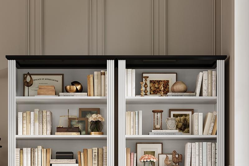 SEDETA Farmhouse Bookshelves and Bookcases with Doors and Drawer, Bookshelf with Storage, Floor Standing 6 Shelf Display Storage Shelves 70 in Tall Bookshelf for Home Office, Living Room