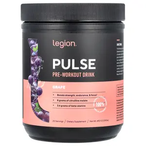 Legion Athletics Pulse, Pre-Workout Drink, Grape, 1.08 lbs (492 g)