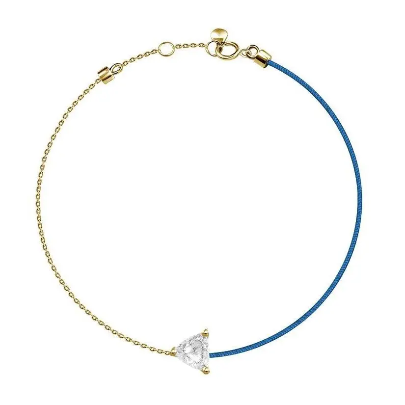Trillion Diamond Silk Cord Bracelet – 18k Gold
