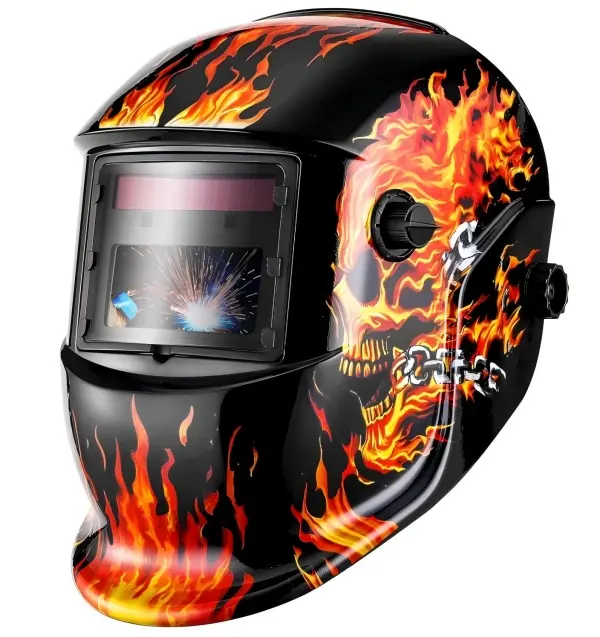 Auto Darkening Solar Welding Helmet - 1/1/1/1 True Color Welder Hood with 2 Arc Sensors, Ultra Fast Response, Blue Light Blocking Lens, Adjustable Shade 4/9-13, Professional Mask for TIG/MIG/ARC Grinding