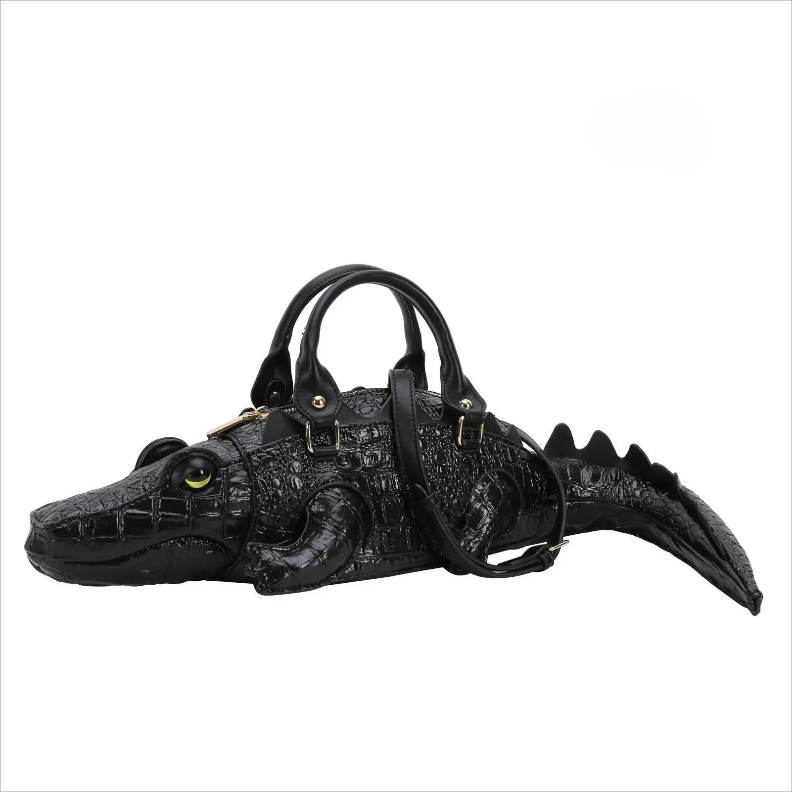 Women's PU Leather Hand or Crossbody Bag - Bold Croc Design, Festive 3D Look, Funky Look, Top Handles, 3 Color Options, 19 x 5 x 4.5 Inch, for Casual Daily Use & Festivals