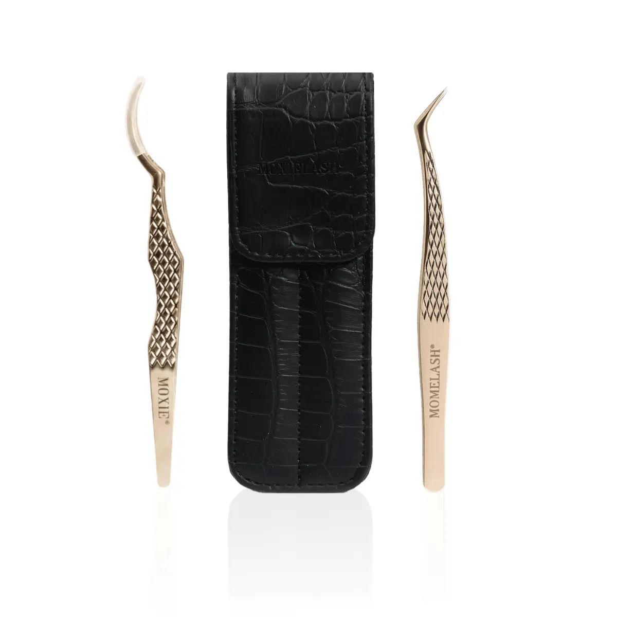 Vegan Leather Makeup Applicator Duo Set -   Precision Tip and Curved Design Applicators
