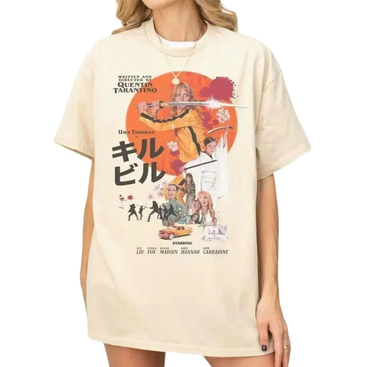Kill Bill Shirt - Quentin Tarantino Tshirt,Uma Thurman,Retro Movie Shirt,Vintage Film, Graphic tee, Fashion Cotton, Streetwear, Full Colors, For Men, For Women 7