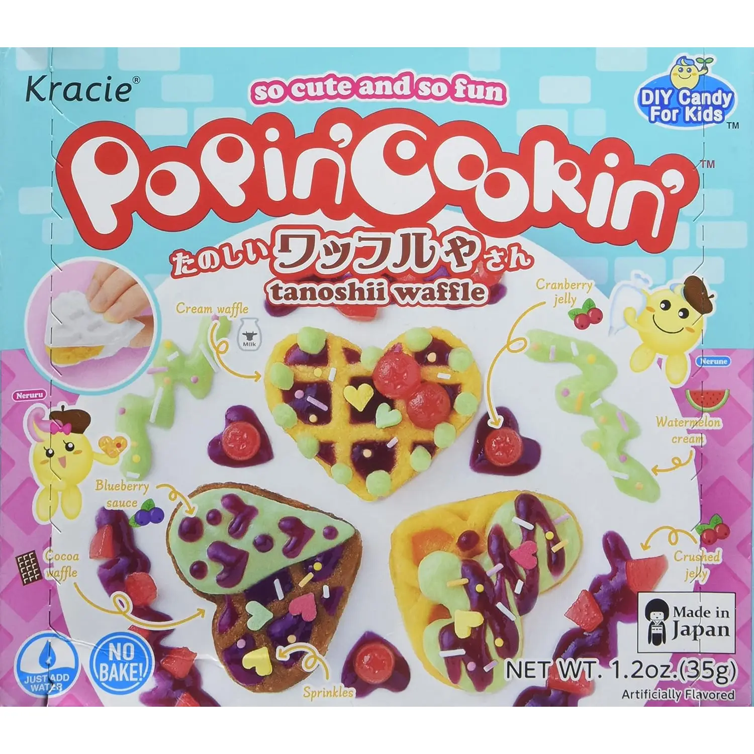 Kracie Popin' Cookin' Diy Candy for Kids, Waffle Kit, 1.2 Ounce
