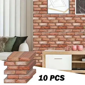 10-Sheet Thick Peel and Stick Kitchen Backsplash Tiles, 3D Mosaic Stone Brick Texture Waterproof Self-Adhesive Wall Tile Stick on Backsplash for Kitchen and Bathroom, 11.8*11.8inches