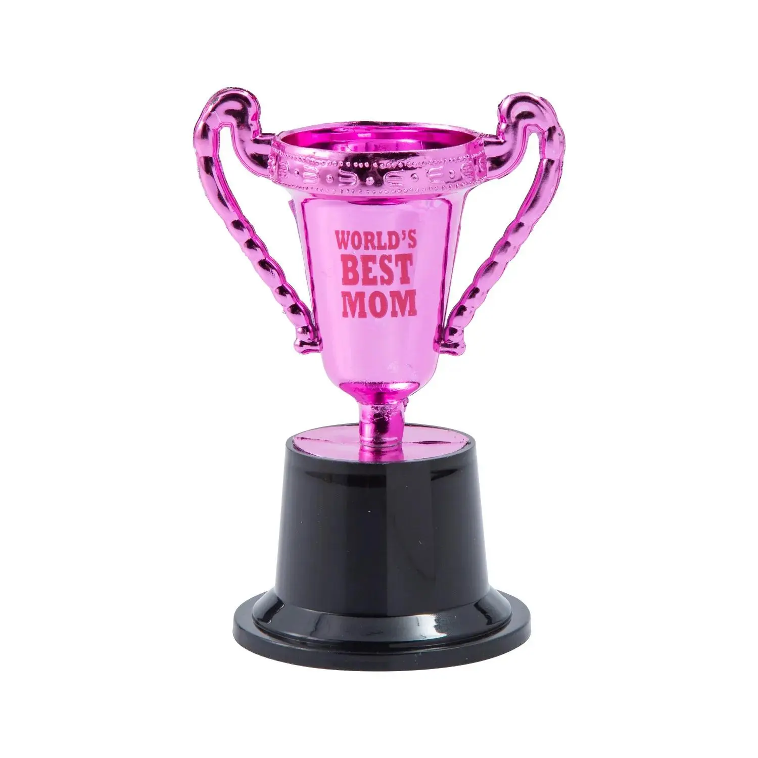 Custom Trophy Awards, 12 Pc. Metallic Pink Plastic Trophies, Sentimental Gift for Mother's Day, Personalized Decor, 3" x 5", Cute Trophies, Medals & Awards