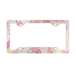 Coquette Colorful Floral Metal License Plate Frame
