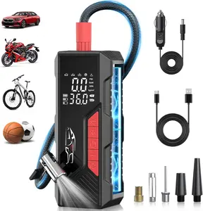 Aneson Tire Inflator Portable Air Compressor Cordless 150PSI Battery 12V DC Electric Bike Pump with Pressure Gauge Auto Shutoff for Car Motorcycle Bicycle Ball Accessories