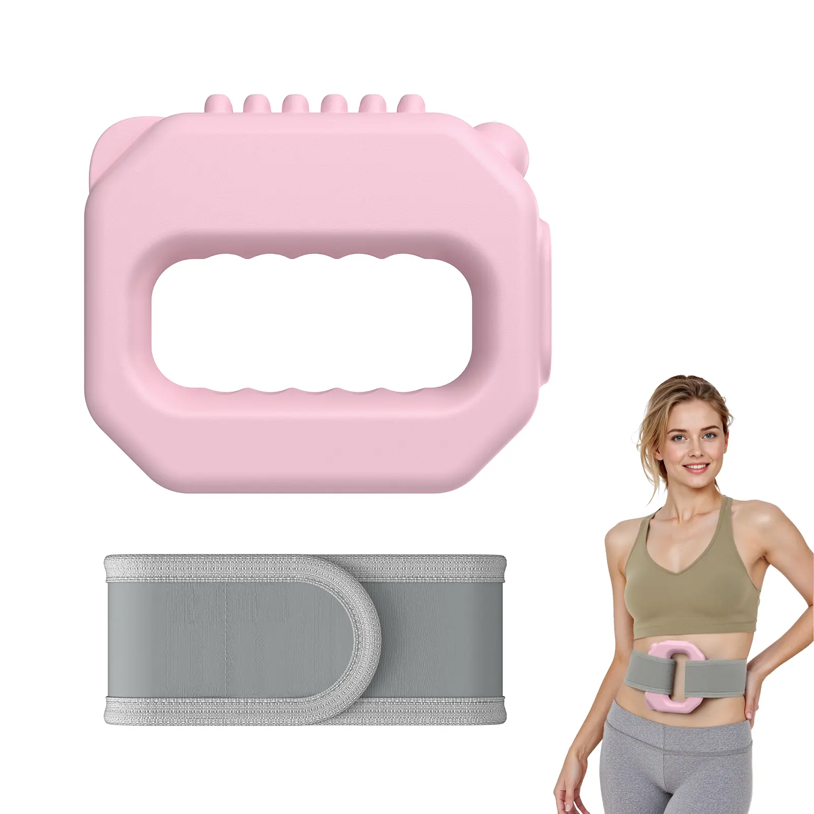 Merach Portable Vibrations Cordless Vibration for Whole Body Fascia Ring - 6 Speed Levels Neck & Shoulder Muscle Relief Deep Tissue Percussive Massager for Relaxation Pink & Gray Design BackToSchool