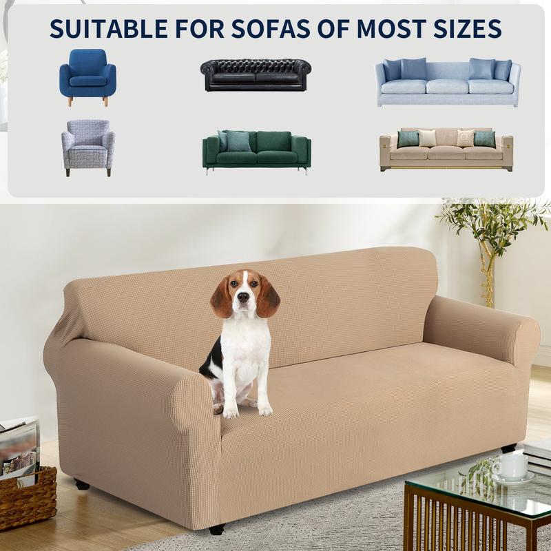 Easy-Going Stretch Sofa Slipcover for 1/2/3 Seats, Washable Soft with Elastic Bottom, Polyester Spandex Jacquard Fabric, Livingroom & Christmas Decor, Furniture Protector