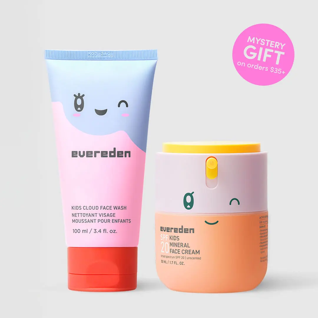 Evereden Kids Healthy Morning Duo | Face Wash + SPF Moisturizer | Dermatologist-Tested | Ages 3+