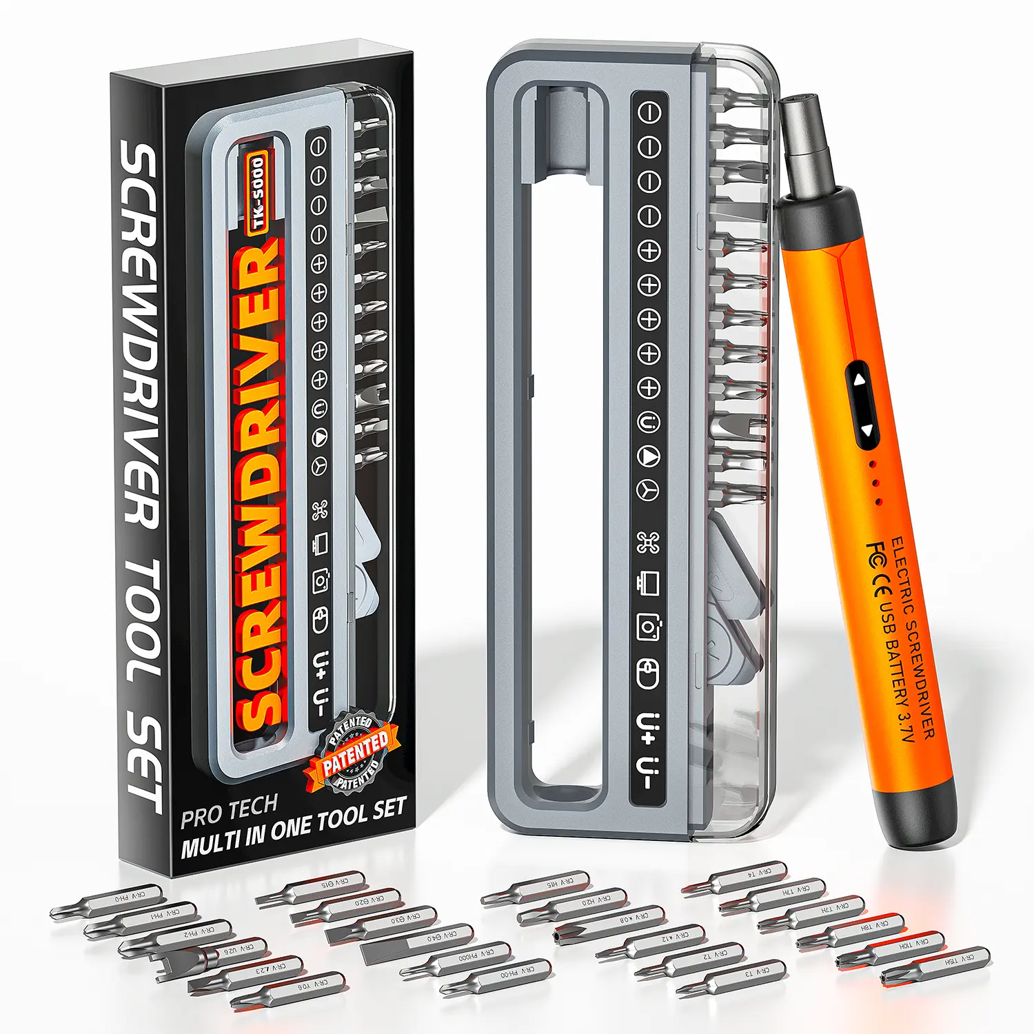 Electric Screwdriver Set, 32 in 1 Cordless Screwdriver, with Precision Bits, Power Screwdriver Repair Tool Kit for Phone Laptop Camera Watch Computer