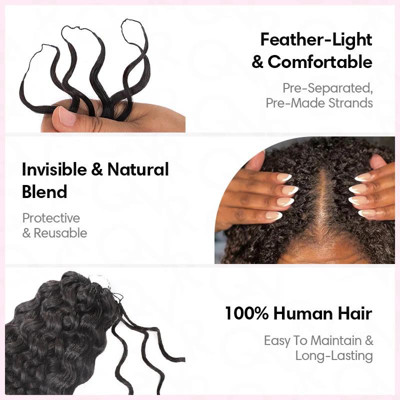 Style Icon Crochet Human Hair Pre Looped Knotless Hair Natural Curly Hair for Kinky Twist Crochet Braiding Hair