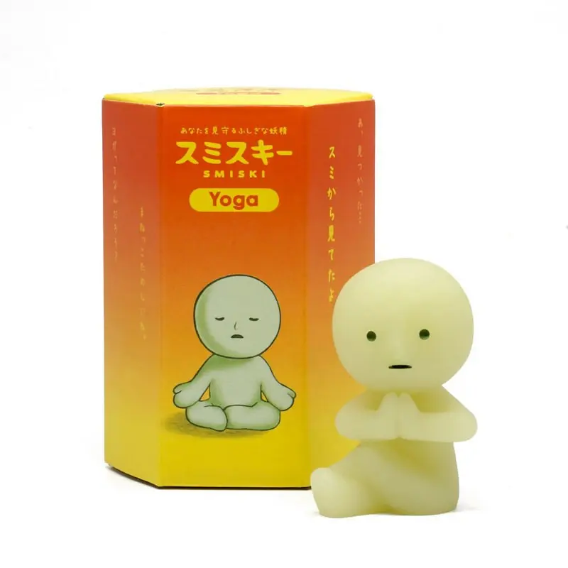 Smiski Mini Glow Figurine Blind Box, Yoga Series Collectible Figure Ornament with Rare Heart Reveal