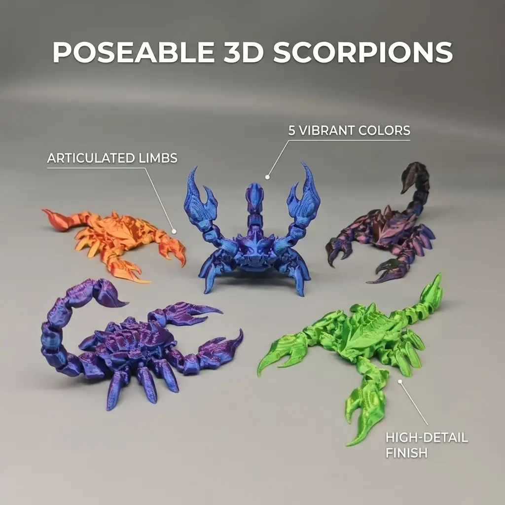 3D Printed Scorpion Articulated Poseable