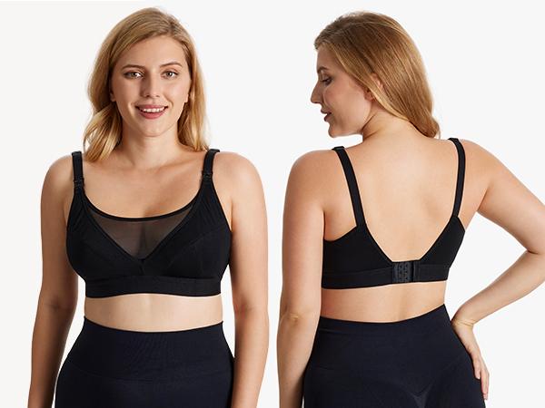 Momcozy Nursing Bras for Breastfeeding, HF018 Seamless Ultra Comfort Maternity Bra, Natural Shape, Pregnancy Sleep Bralette