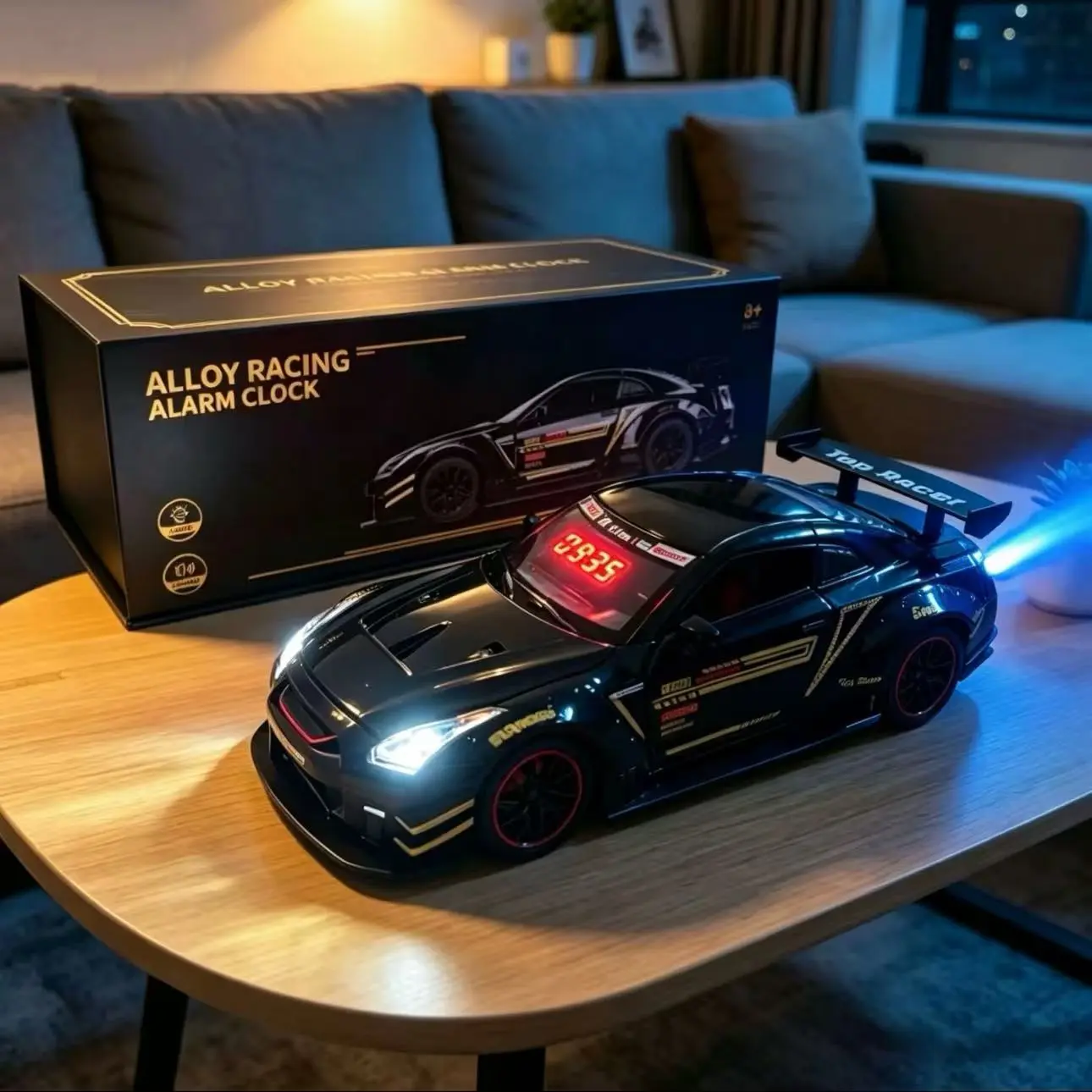 Sports Car Alarm Clock Hyper Car Alarm Clock,Spray Supercar with Engine Sound & Light EffectAlarm Clock, Sports Car Alarm Clock Ornament, Holiday Gift. tiktokshopbacktoschool