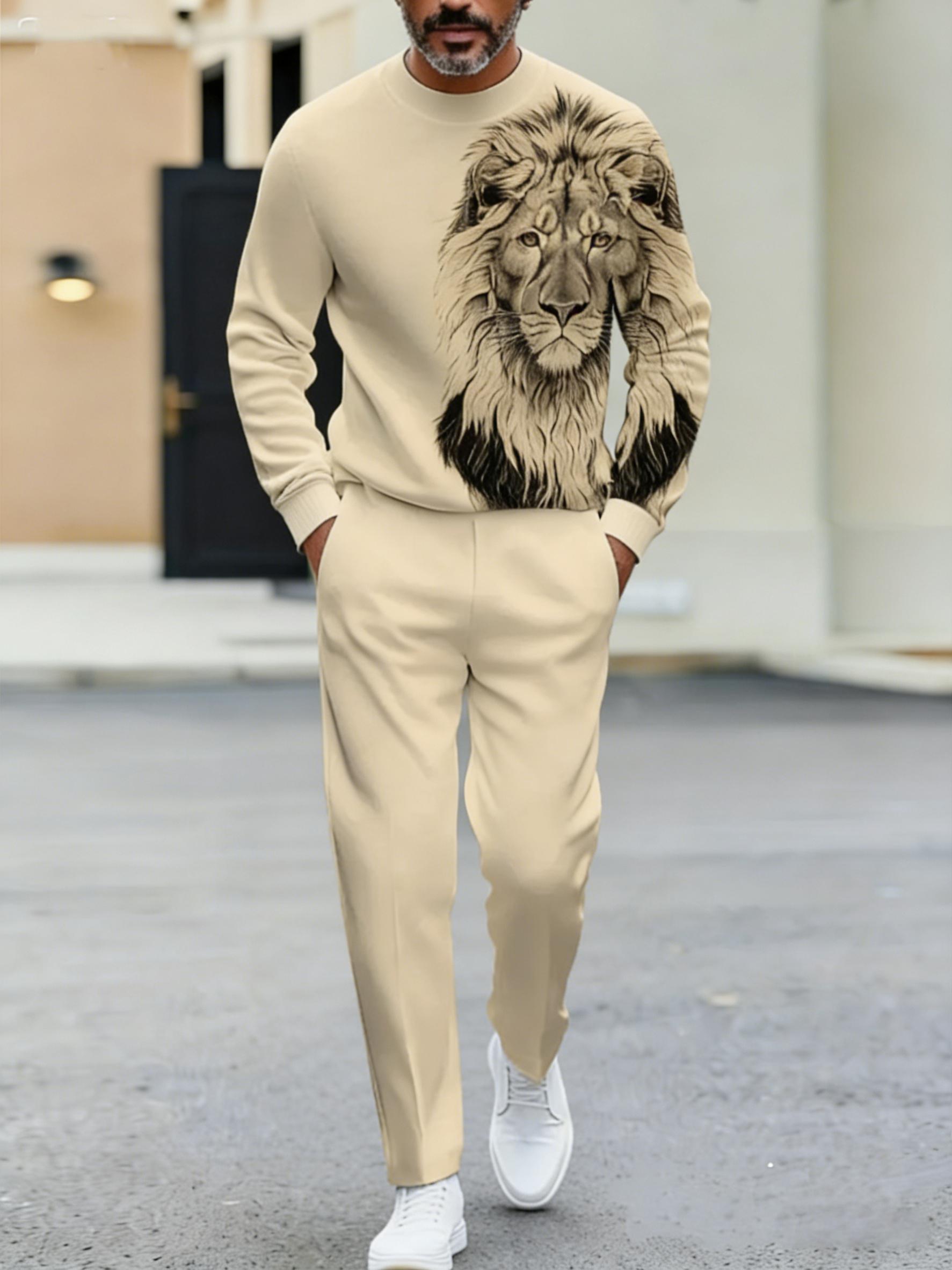 Men's Casual Tracksuit, Effortless Street Style Menswear Clothing Set