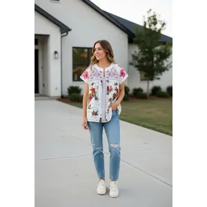Womens Western Cowboy Blouse, Flowers and Vintage Cowboy Shirt