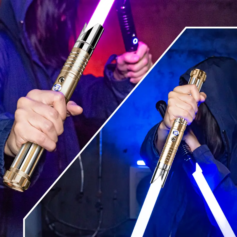 Smooth Swing Real Light Saber 16 Sound Fonts, Motion Control Light Sabers, Infinite Color Changing and 16 RGB Light Saber for Adults Support Heavy Dueling