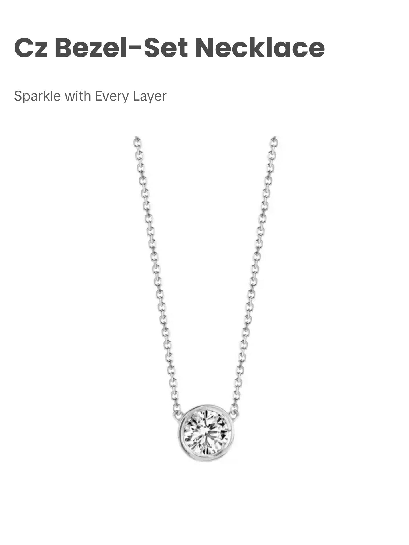 Shine On - CZ Bezel-Set Solitaire Necklace